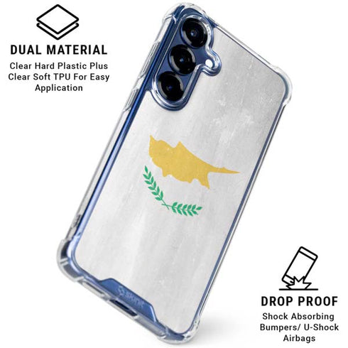Cyprus Flag Distressed Galaxy S25 Plus Clear Case